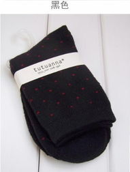 n1019外贸日单tutuanna波点纯棉女袜 冬季保暖与时尚的毛圈袜之选